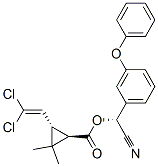 alpha-cyano-3-phenoxybenzyl [1R-[1alpha(R*),3beta]]-3-(2,2-dichlorovinyl)-2,2-dimethylcyclopropanecarboxylate结构式