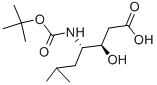 (3R,4S)-3-hydroxy-6-methyl-4-[(2-methylpropan-2-yl)oxycarbonylamino]heptanoic acid结构式