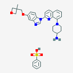 4-Piperidinamine,1-[2-[5-[(3-methyl-3-oxetanyl)methoxy]-1H-benzimidazol-1-yl]-8-quinolinyl]-, monobenzenesulfonate结构式