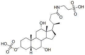 Structure of 2-[[(3a,5b,7a,12a)-7,12-dihydroxy-24-oxo-3-(sulfooxy)cholan-24-yl]amino]-ethanesulfonic acid