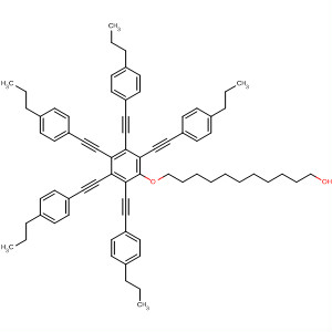 1-Undecanol, 11-[pentakis[(4-propylphenyl)ethynyl]phenoxy]-结构式