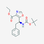(S)-ethyl 5-(1-(tert-butoxycarbonylamino)-2-phenylethyl)oxazole-4-carboxylate结构式