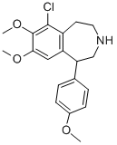 Chemical structure of 6-Chloro-2,3,4,5-tetrahydro-7,8-dimethoxy-1-(4-methoxyphenyl)-1H-3-benzazepine