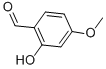 2-羟基-4-甲氧基苯甲醛结构式
