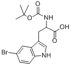 Structure of 2-[(tert-butoxycarbonyl)amino]-3-(5-bromo-1H-indol-3-yl)propanoic acid