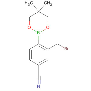 Structure of Benzonitrile, 3-(bromomethyl)-4-(5,5-dimethyl-1,3,2-dioxaborinan-2-yl)-