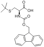 N-(9-芴甲氧羰基)-S-叔丁基-L-半胱氨酸结构式