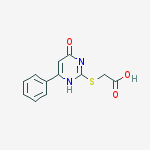 (4-Oxo-6-phenyl-1,4-dihydro-pyrimidin-2-ylsulfanyl)-acetic acid结构式