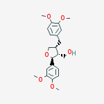 Structure of [(2S,3R,4R)-4-(3,4-dimethoxybenzyl)-2-(3,4-dimethoxyphenyl)tetrahydrofuran-3-yl]methanol