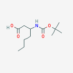 3-TERT-BUTOXYCARBONYLAMINO-HEPTANOIC ACID结构式