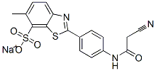 Structure of sodium 2-[4-(2-cyanoacetamido)phenyl]-6-methylbenzothiazole-7-sulphonate
