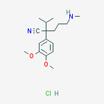 Structure of Verapamil Related Compound A (50 mg) (3,4-Dimethoxy-alpha-[3-(methylamino)propyl]-alpha-(1-methylethyl)-benzeneacetonitrile monohydrochloride)