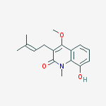 Structure of 2(1H)-Quinolinone, 8-hydroxy-4-methoxy-1-methyl-3-(3-methyl-2-butenyl)-