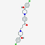 Structure of HALOPERIDOL RELATED COMPOUND A (15 MG) (4,4'-BIS[(4-P-CHLOROPHENYL)-4-HYDROXY-PIPERIDINO]-BU-TYROPHENONE)