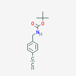 Structure of Carbamic acid, N-[(4-ethynylphenyl)methyl]-, 1,1-dimethylethyl ester