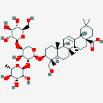 Structure of hederagenin 3-O-α-L-rhamnopyranosyl(1-2)-(β-D-glucopyranosyl(1-4))-α-L-arabinopyranoside
