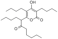 Structure of 2H-Pyran-2-one, 3,5-dibutyl-6-(1-butyl-2-oxoheptyl)-4-hydroxy-