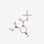 Structure of (2R,4S)-1-(tert-butoxycarbonyl)-4-fluoropyrrolidine-2-carboxylic acid