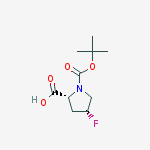 Structure of (2R,4R)-1-[(tert-butoxy)carbonyl]-4-fluoropyrrolidine-2-carboxylic acid