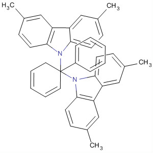 Structure of 9H-Carbazole, 9,9'-[1,1'-biphenyl]-4,4'-diylbis[3,6-dimethyl-
