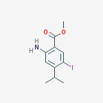 Structure of methyl 2-amino-5-iodo-4-propan-2-ylbenzoate