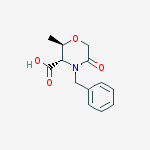 Structure of (2R,3S)-4-benzyl-2-methyl-5-oxomorpholine-3-carboxylic acid