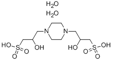 Structure of Piperazine-1,4-bis(2-hydroxypropanesulfonic acid) dihydrate