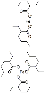 Structure of 2-ethylhexanoic acid, iron(2+) iron(3+) salt