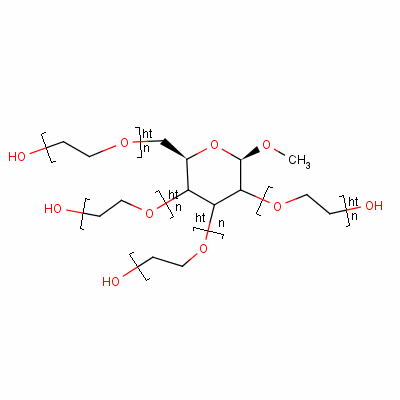 Structure of Poly(oxy-1,2-ethanediyl),a-hydro-w-hydroxy-, ether with methyl b-D-glucopyranoside (4:1)