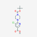 5-chloro-6-[4-[(2-methylpropan-2-yl)oxycarbonyl]piperazin-1-yl]pyridine-3-carboxylic Acid结构式