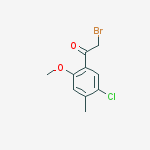 Structure of 2-bromo-1-(5-chloro-2-methoxy-4-methylphenyl)ethanone