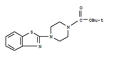 Structure of 4-BENZOTHIAZOLE-2-YL-PIPERAZINE-1-CARBOXYLIC ACID TERT-BUTYL ESTER