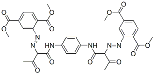 Structure of tetramethyl 2,2-[1,4-phenylenebis[imino(1-acetyl-2-oxoethane-1,2-diyl)azo]]bisterephthalate
