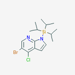 Structure of (5-bromo-4-chloropyrrolo[2,3-b]pyridin-1-yl)-tri(propan-2-yl)silane