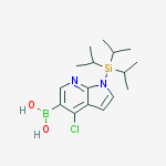 (9CI)-[4-氯-1-[三(1-甲基乙基)硅酯]-1H-吡咯并[2,3-B]吡啶-5-基]-硼酸结构式