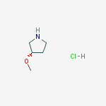 Structure of pyrrolidine, 3-methoxy-, (3S)-, hydrochloride (1:1)