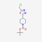 Structure of 4-(5-Chloromethyl-[1,3,4]oxadiazol-2-yl)-piperidine-1-carboxylic acid tert-butyl ester