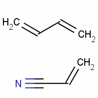 1-氰基-1-甲基-4-氧代-4-[[2-(1-对氮环己基)乙基]氨基]丁基封端的(2-丙烯腈与1,3-丁二烯)的聚合物结构式