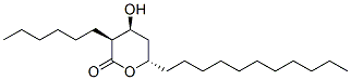 Chemical structure of (3S,4S,6S)-3-Hexyl-3,4,5,6-tetrahydro-4-hydroxy-6-undecyl-2H-pyran-2-one