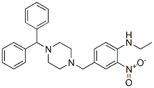 Structure of 4-[[4-(diphenylmethyl)piperazin-1-yl]methyl]-N-ethyl-2-nitroaniline