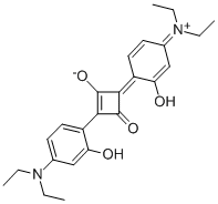 Structure of 1,3-BIS(2-HYDROXY-4-DIETHYLAMINO-PHENYL)-2-OXO-CYCLOBUTENYLIUM-4-OLAT