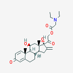 (11beta)-11,21-Dihydroxy-16-methylene-3,20-dioxopregna-1,4-dien-17-yl 2-amino-2-ethylbutanoate结构式