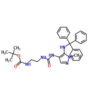 tert-butyl [2-({[1-methyl-5-(tritylamino)-1H-pyrazol-4-yl]carbamoyl}amino)ethyl]carbamate