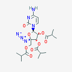 isobutyric acid (2R,3S,4R,5R)-5-(4-amino-2-oxo-2H-pyrimidin-1-yl)-2-azido-4-isobutyryloxy-2-isobutyryloxymethyltetrahydrofuran-3-yl ester结构式