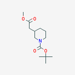 Structure of tert-butyl 3-(2-methoxy-2-oxo-ethyl)piperidine-1-carboxylate