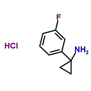 Structure of Cyclopropanamine, 1-(3-fluorophenyl)-, hydrochloride (1:1)