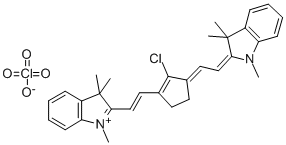 2-((E)-2-(2-氯-3-[(E)-2-(1,3,3-三甲基-1,3-二氢-2H-吲哚-2-亚基)乙亚基]-1-环戊烯-1-基)乙烯基)-1,3,3-三甲基-3H-吲哚高氯酸盐结构式