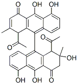 Structure of 1,1-Diacetyl-2,3-dihydro-2,5,5,10,10-pentahydroxy-2,2-dimethyl[9,9-bianthracene]-4,4(1H,1H)-dione