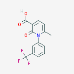 6-methyl-2-oxo-1-[3-(trifluoromethyl)phenyl]-1,2-dihydropyridine-3-carboxylic acid结构式
