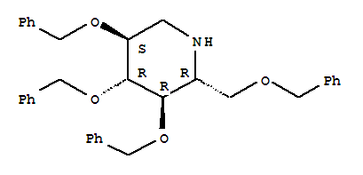 Piperidine,3,4,5-tris(phenylmethoxy)-2-[(phenylmethoxy)methyl]-,(2R,3R,4R,5S)-结构式